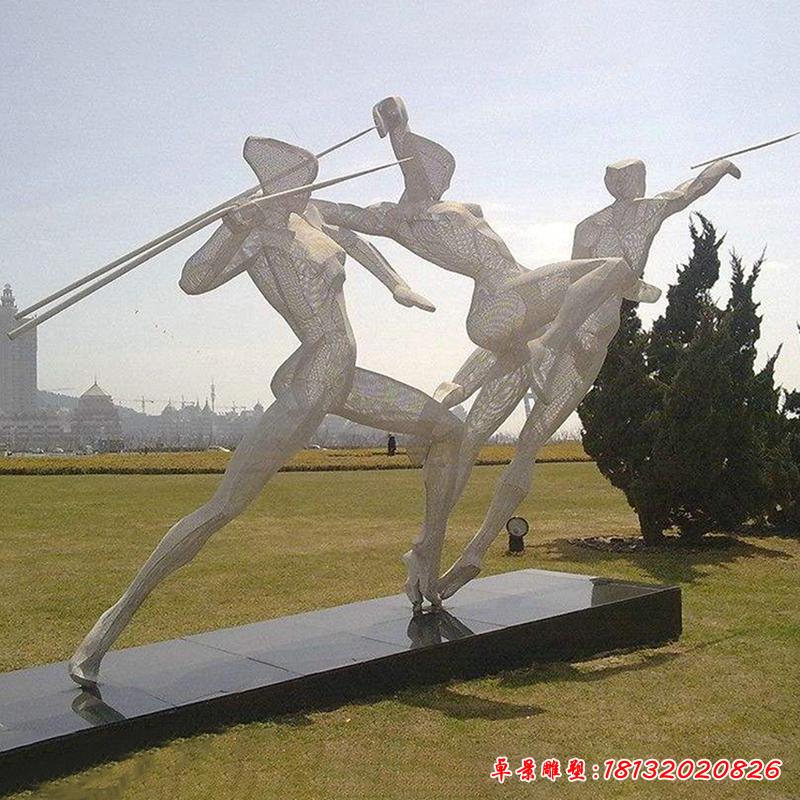 不銹鋼公園標槍雕塑 (3)